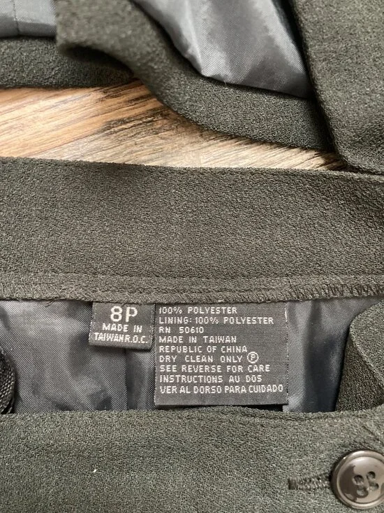 Kasper Dark Green Striped Blazer Pants Lined Polyester Suit Size 8P Women’s - Picture 5 of 11